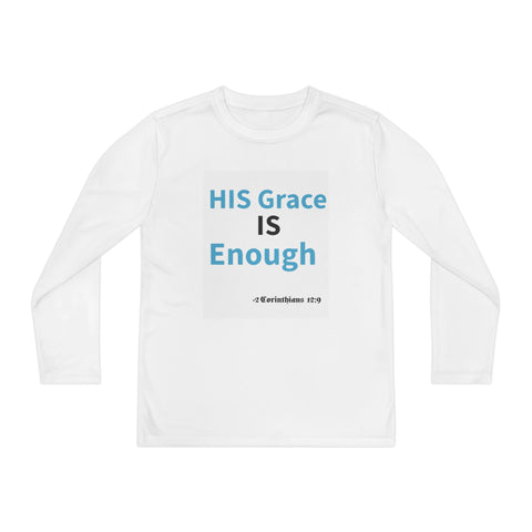 Youth Long Sleeve Tee: HIS Grace IS Enough - Inspirational, Faith-Based Apparel, Perfect for Church, Gifts, Cozy Wear