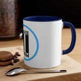 Pause+Pray Turquoise Accent Mug, 11oz