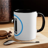 Pause+Pray Turquoise Accent Mug, 11oz