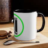 Pause+Pray Green Accent Mug, 11oz